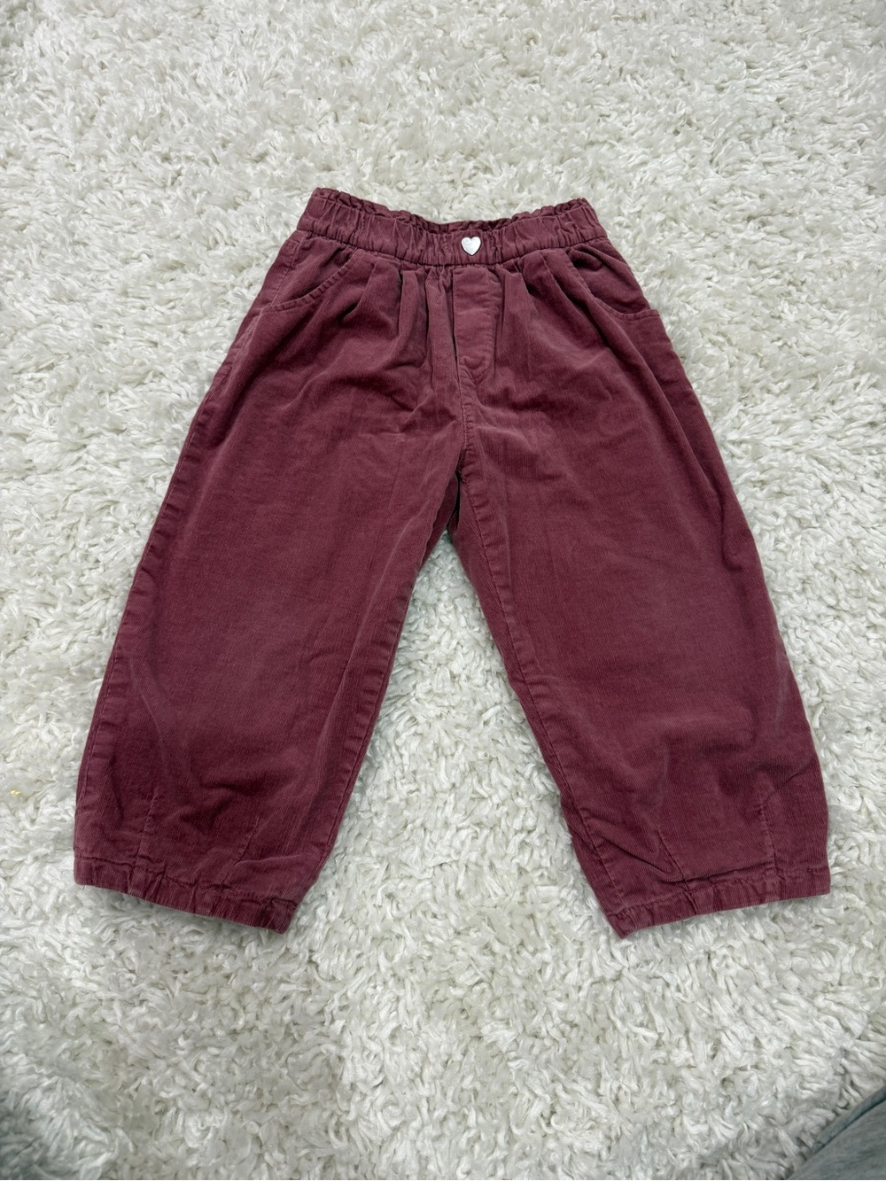 Zara Girls Mauve Corduroy Lined Pants – Size 3 Years